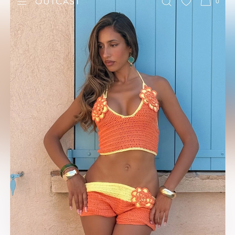 Orange and Yellow Crochet Women set